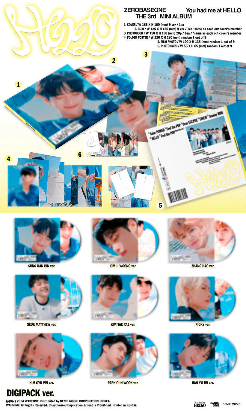 ZEROBASEONE - You had me at HELLO (DIGIPACK ver.) RANDOM