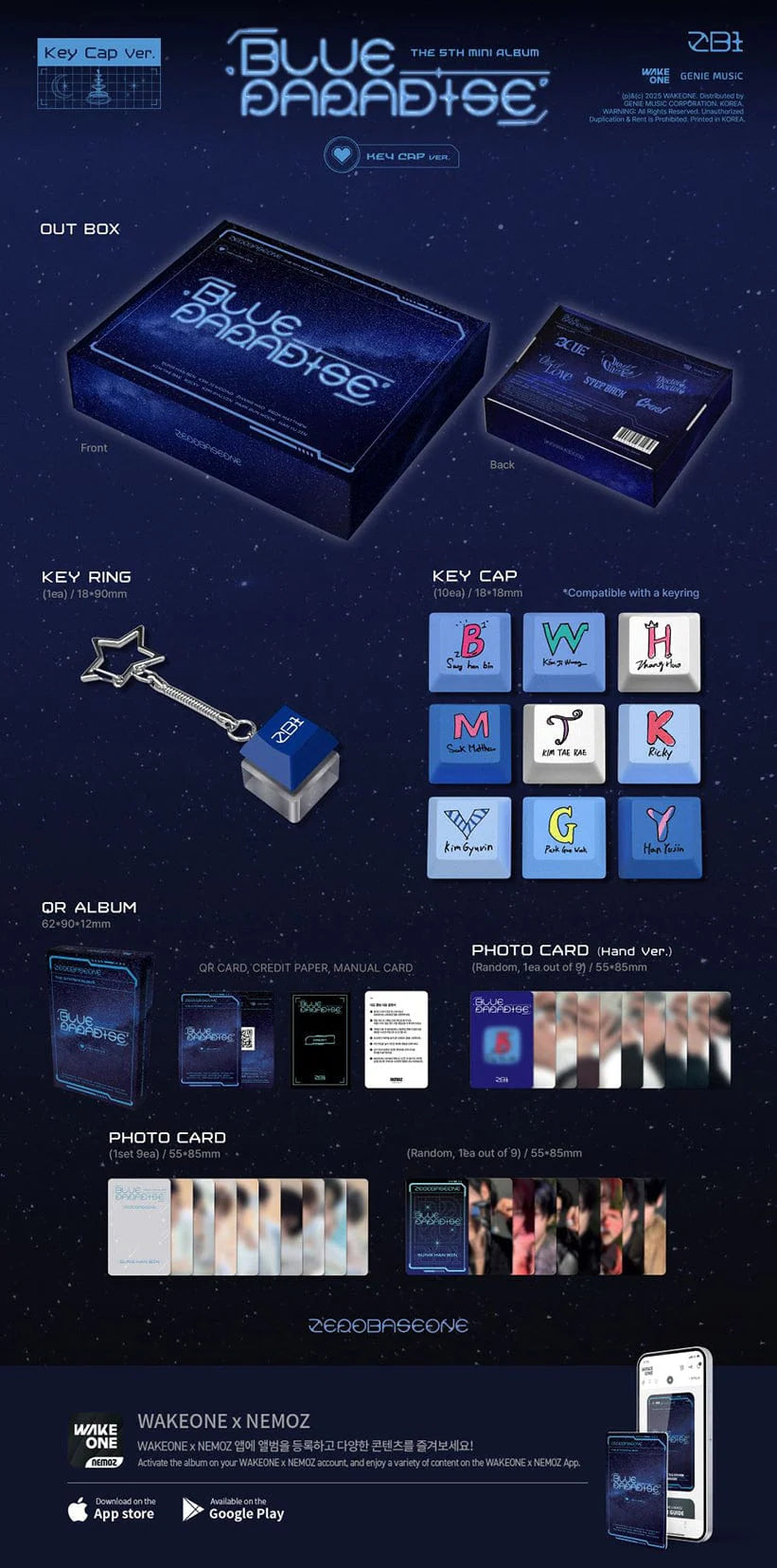 ZEROBASEONE - BLUE PARADISE Key Cap Ver.