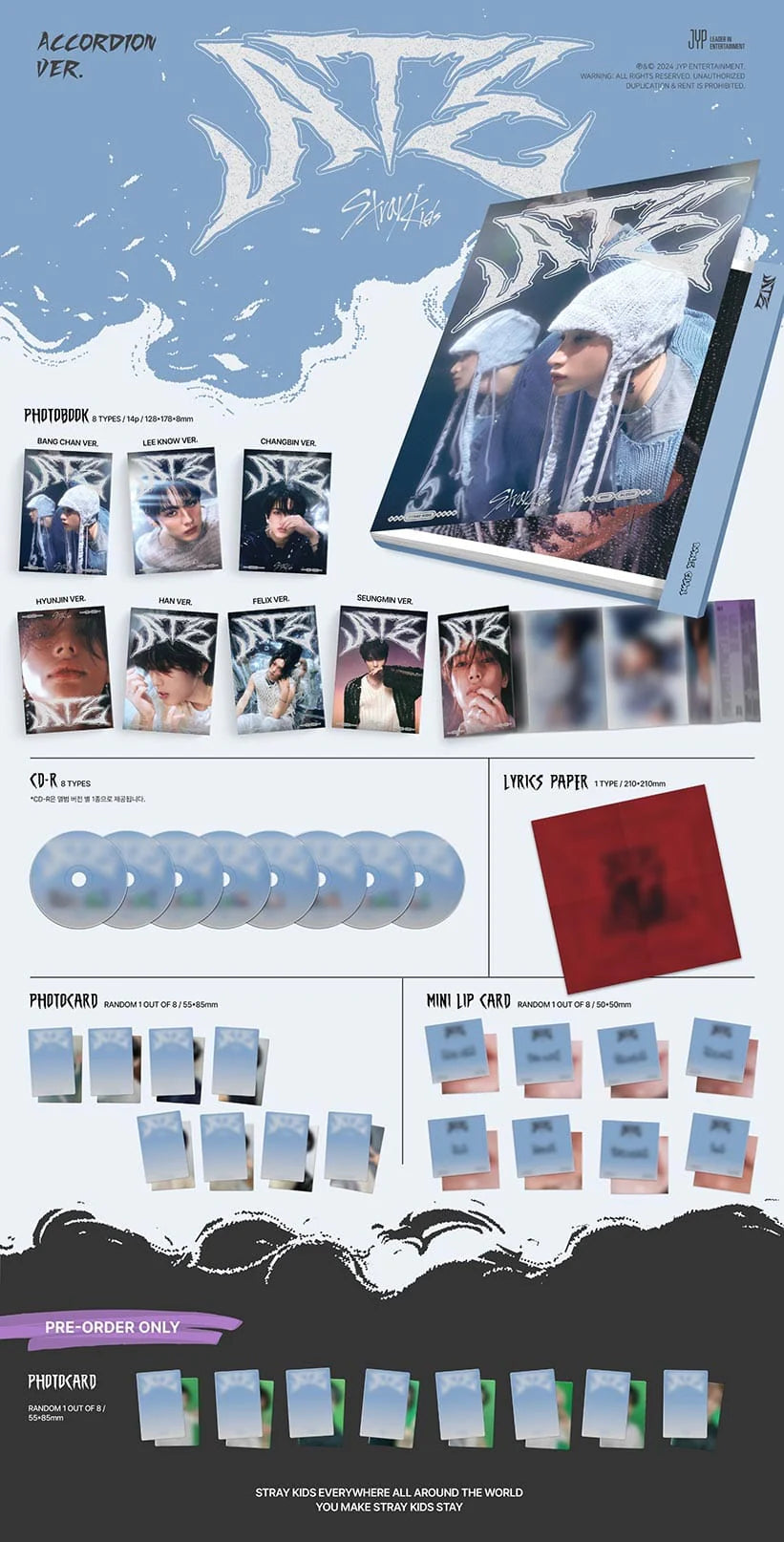Stray Kids - Mini Album ATE (Accordion Ver.) RANDOM