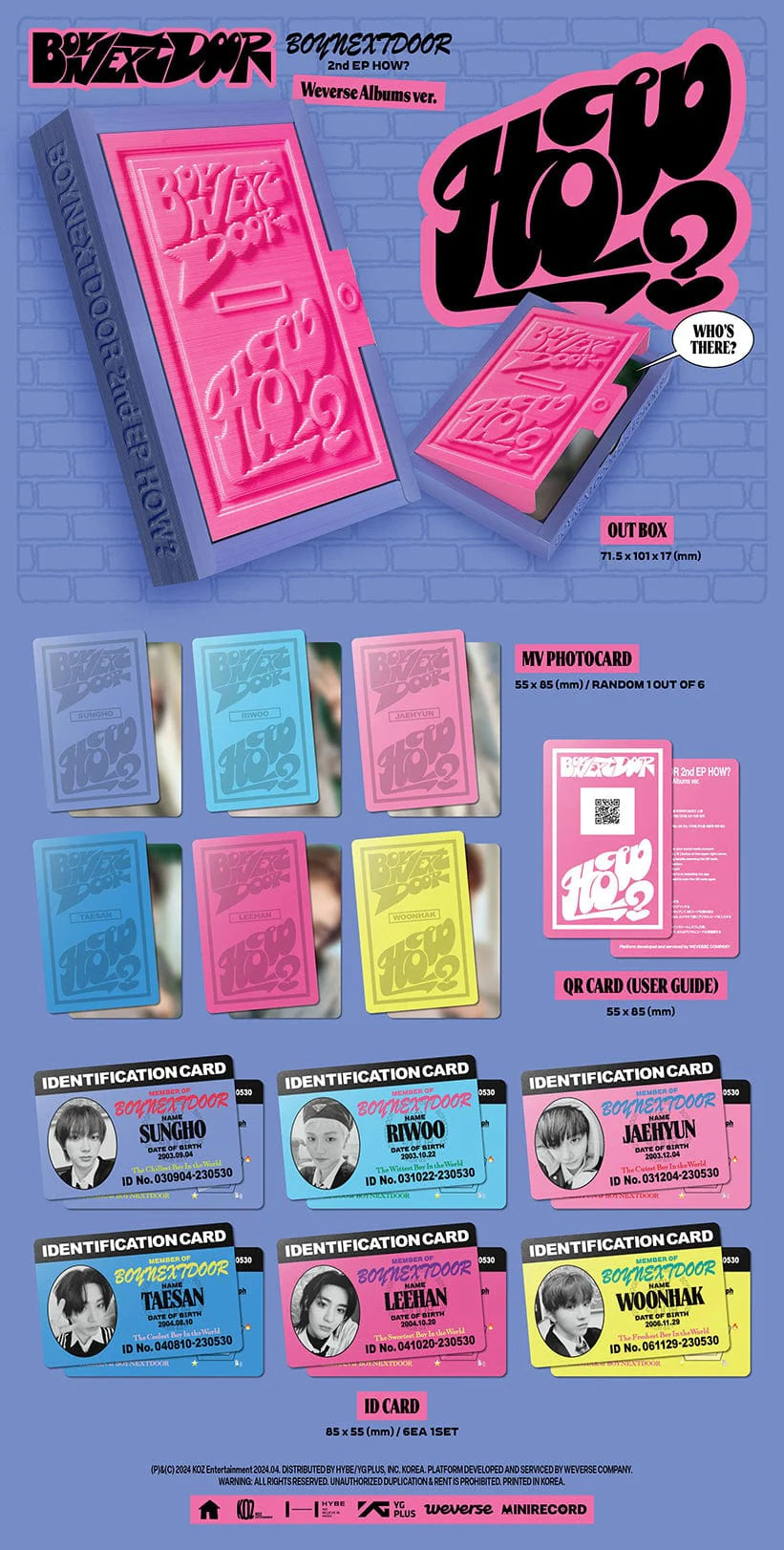 BOYNEXTDOOR - HOW Weverse Album ver.