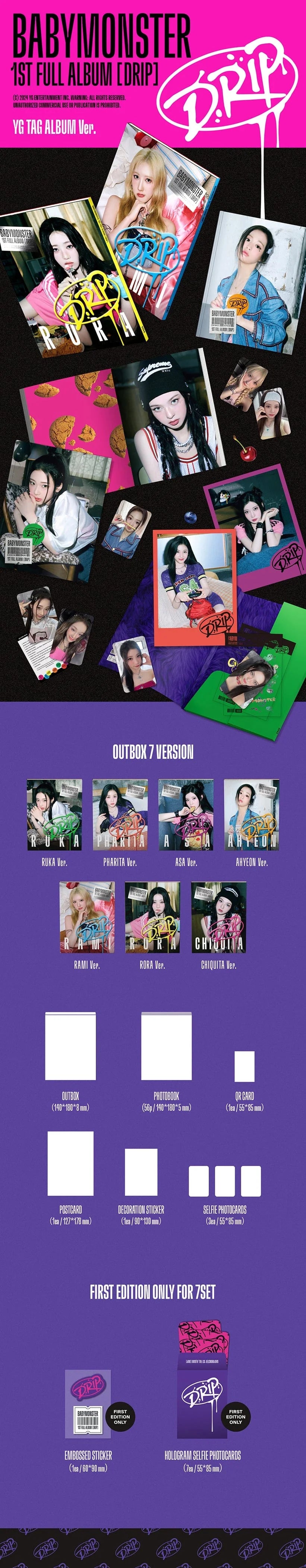 BABYMONSTER - DRIP YG TAG ALBUM Ver